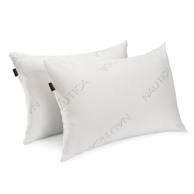 White Medium/Firm Knit Polyester Bed Pillow Set