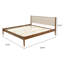 Lit plateforme tapissier Modern Farmhouse avec cadre en bois et tête de lit beige, très grand-562232711