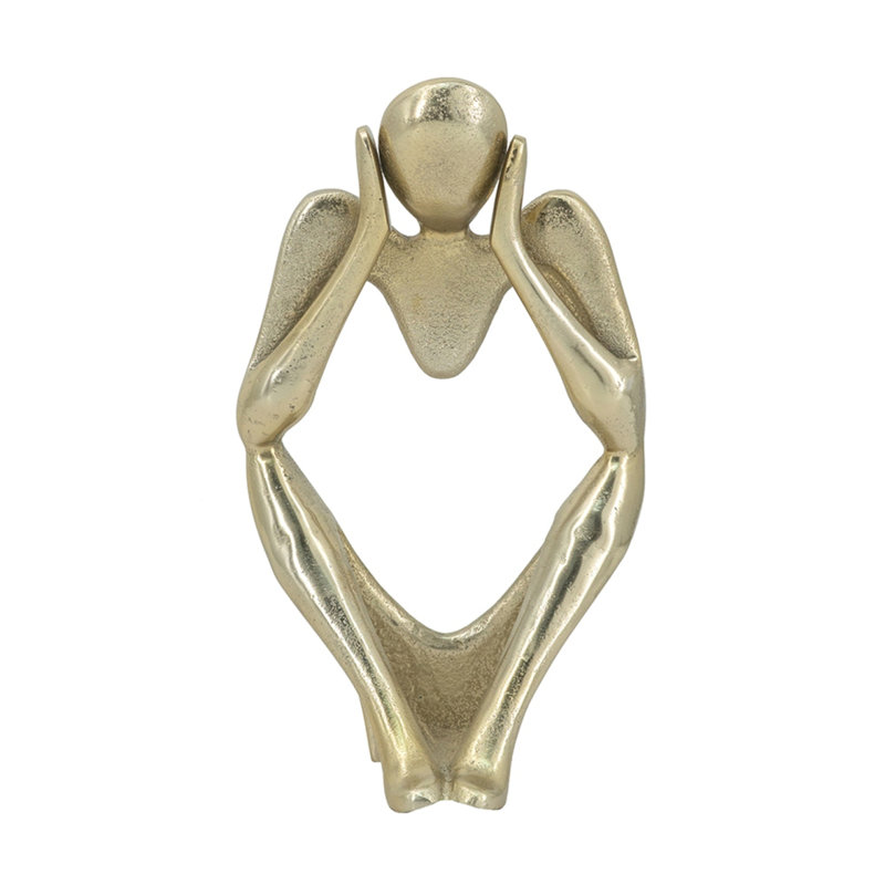 Figurine humaine abstraite en aluminium 6 x 4 x 11 po