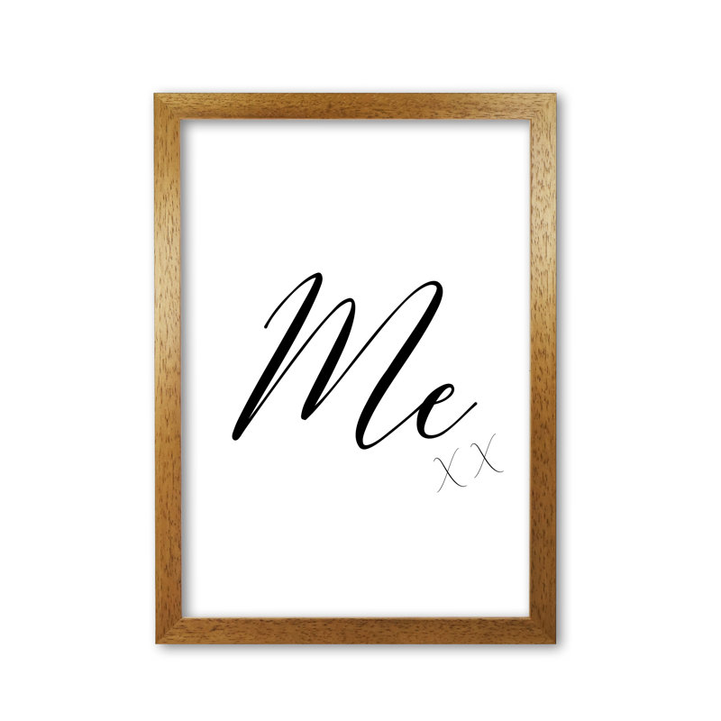 Me Textual Art Print By Pixy Paper by Pixy Paper - Single Picture Frame Print, Honey Oak, 42cm H x 29.7cm W