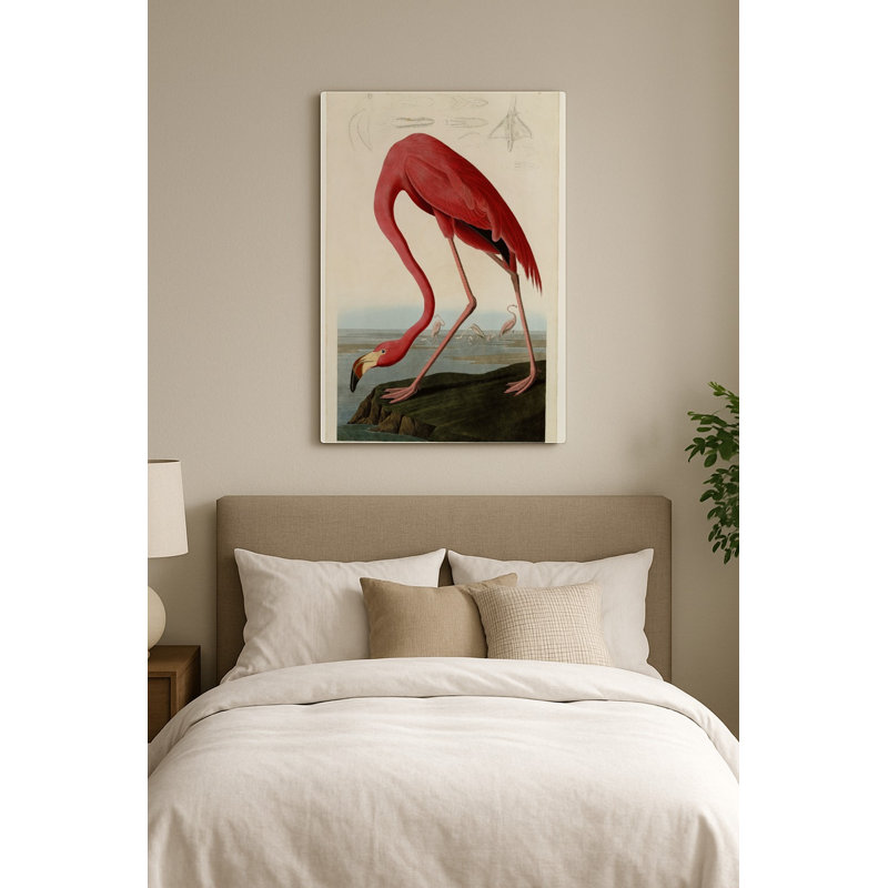 American Flamingo (1838) — Portrait Metal Wall Art, 30" H x 20" W