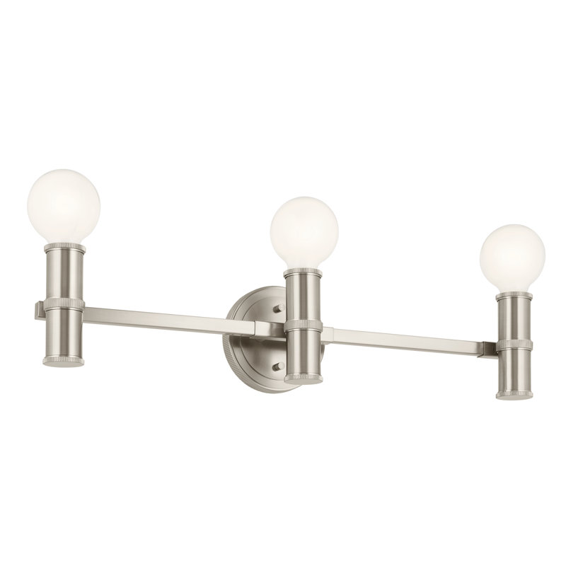 3 - Light Dimmable Vanity Light, Brushed Nickel