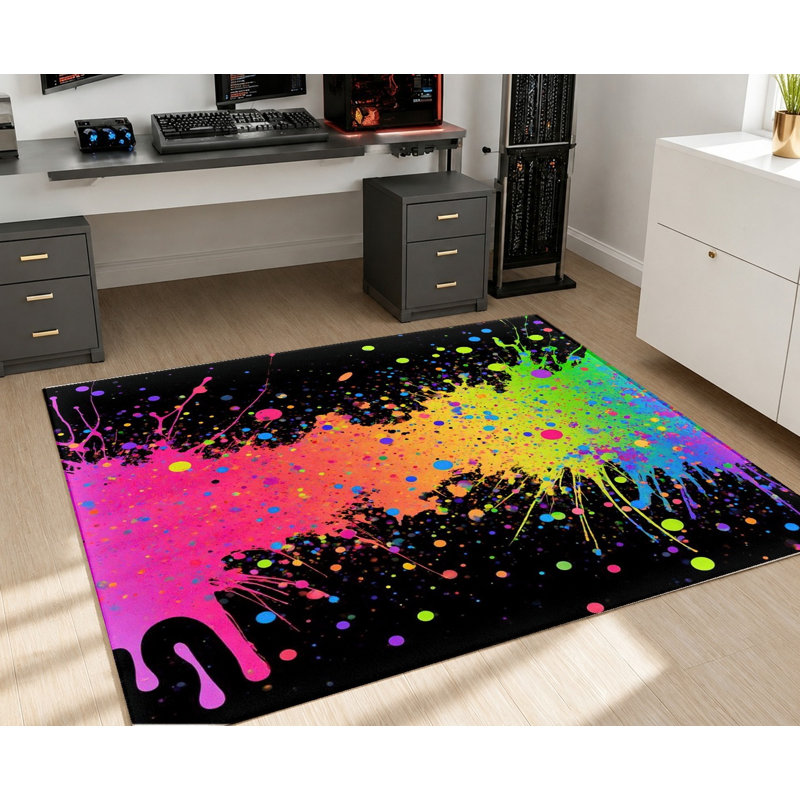 Tapis Neon Abstract, Rectangle 3 pi 11 po x 2 pi 7 po (120 x 80 cm)