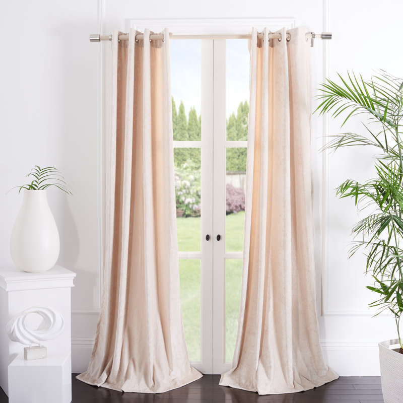 Jeremiah Room Darkening Curtain Single Panel, 52" W x 96" L, Beige