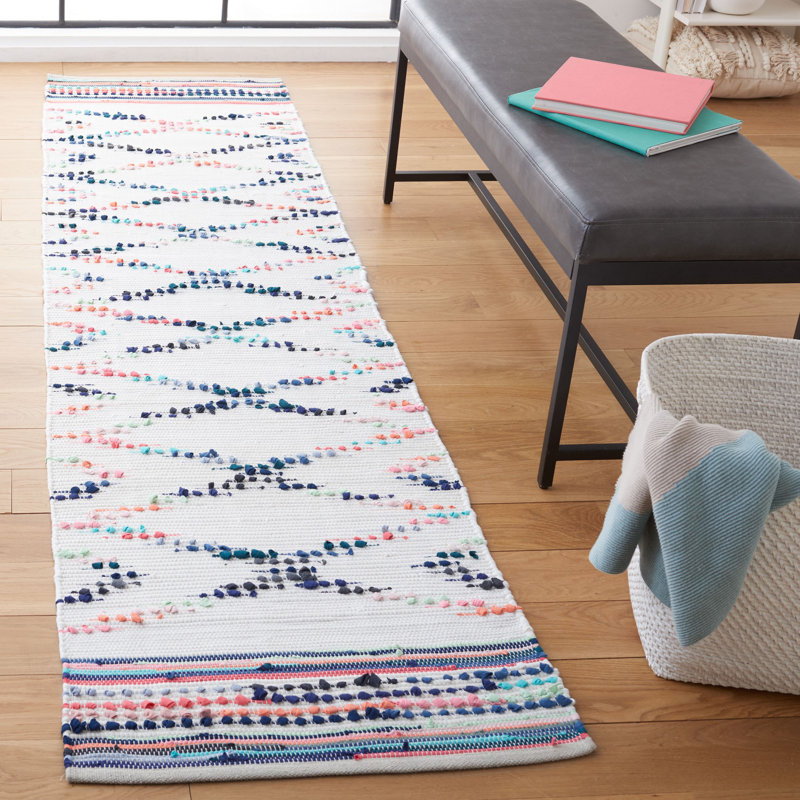Tapis géométrique à tissage plat Montauk, Tapis de couloir 2 pi 3 po x 9 pi
