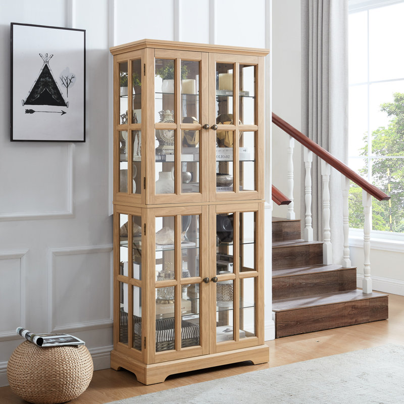 Vitrine exquise avec tablettes réglables et armoire de collection Antique