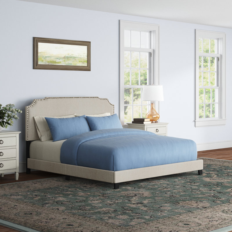 Arsula Upholstered Standard Bed, King, Beige