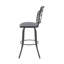 Tabouret pivotant Di Milan en tissu performance texturé avec finition thermolaquée à la main-244384881-244384907-244384906