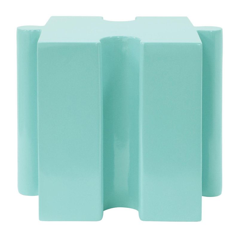 Table d'appoint casse-tête, table modulaire à bord concave - acheter des pièces simples ou à combiner pour des aménagements personnalisés, intérieur et extérieur, couleur vert clair