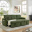 Lit escamotable à 3 places en chenille avec table rétractable, lumières à DEL, charge et éclairage d'appoint moderne au design confortable, porte-gobelets pour les loisirs-2136936788