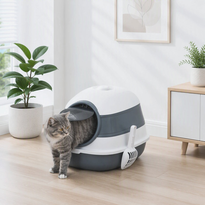 Litière pour chat avec couvercle