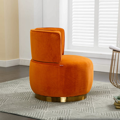Fauteuil d'appoint pivotant à 360 degrés pour adultes, fauteuil rond rembourré en velours moelleux pour le salon, la chambre à coucher, le bureau