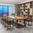 Simple rectangular solid wood conference table-975589813