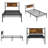 metal bedframe,Headboard with wood panel decoration,black-1194128843