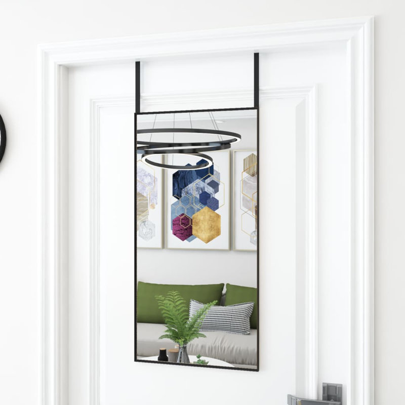 Leandrea Aluminium Rectangle Mirror, Black, 31.5" x 15.7"