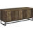 Contemporary Tv Stand In Rustic Oak With Pattern And Sled Trestle For Homes 2-Door Industrial Legs Functional Shelving Living Areas