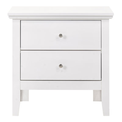 Elegant White Transitional Nightstand