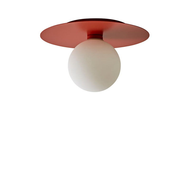 Demetro Glass Flush Mount, Rust