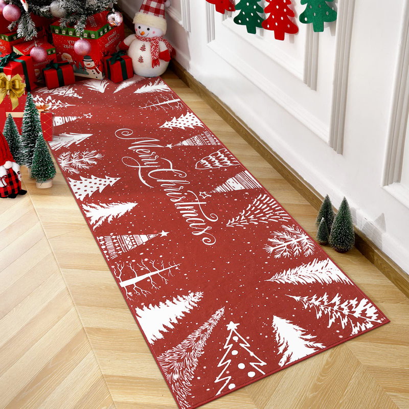 Tapis décoratif de Noël pour salle à manger, Tapis de couloir 2 pi x 6 pi