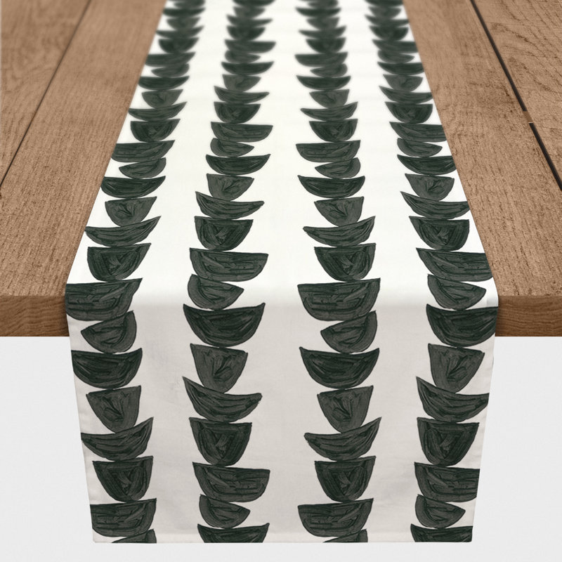 Begajeta Monochromatic Stacked Bowls Outdoor Table Runner, 72" x 16"