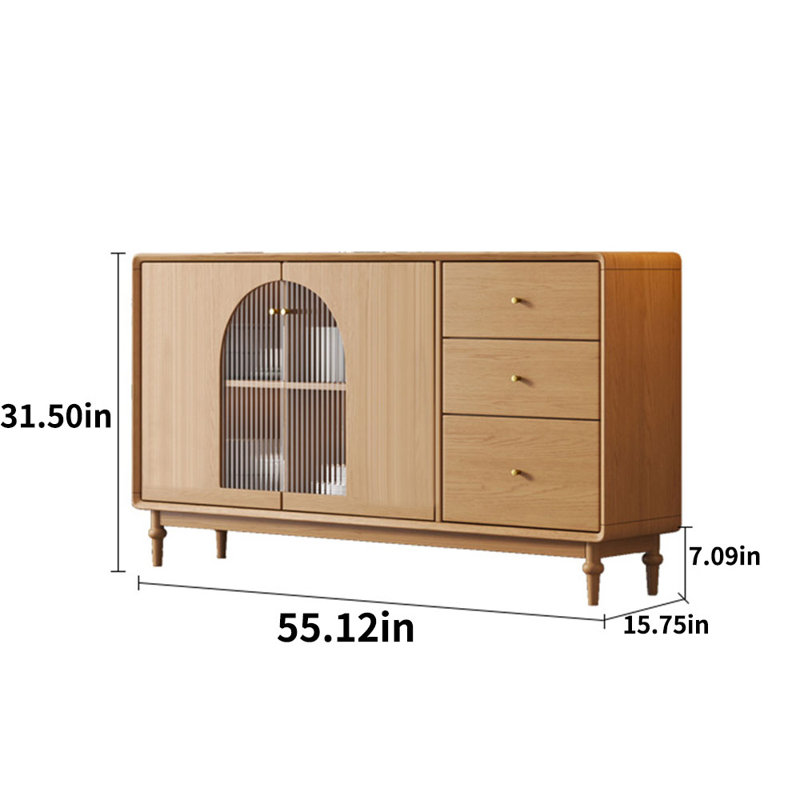Armoire d'appoint en bois massif, H 31,5 po x l 59,06 po x P 15,75 po