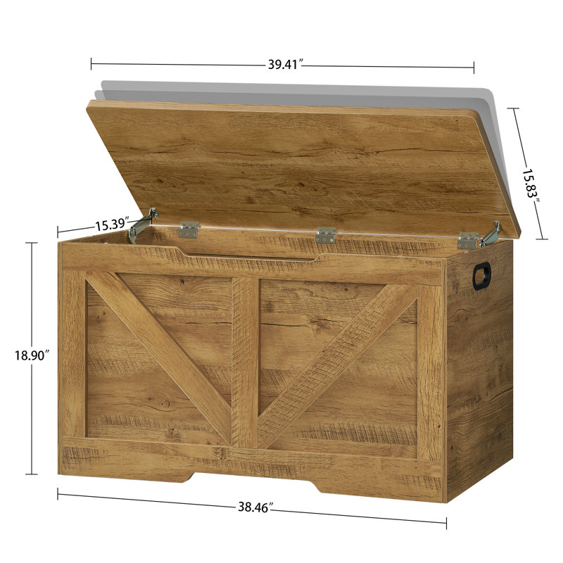 39.4” Storage Chest, Toy Box With 2 Safety Hinges, Lift Top Storage Bench With Storage, Toy Chest For Bedroom, Supports 220 Lb, For Living Room, Entryway