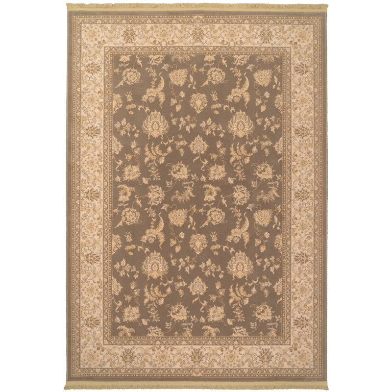 Tapis brun en laine brillante Hermione, Rectangle 5 pi 3 po x 7 pi 7 po