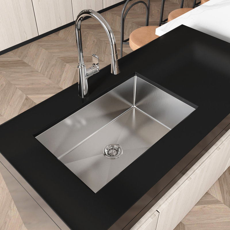 Évier encastré en acier inoxydable 30 po x 19 po pour espaces de cuisine fonctionnels - gris nano avec construction