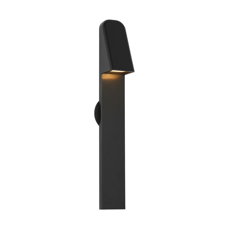 Froler LED Outdoor Sconce, 17" H x 2.4" W x 2.6" D, Black, Black