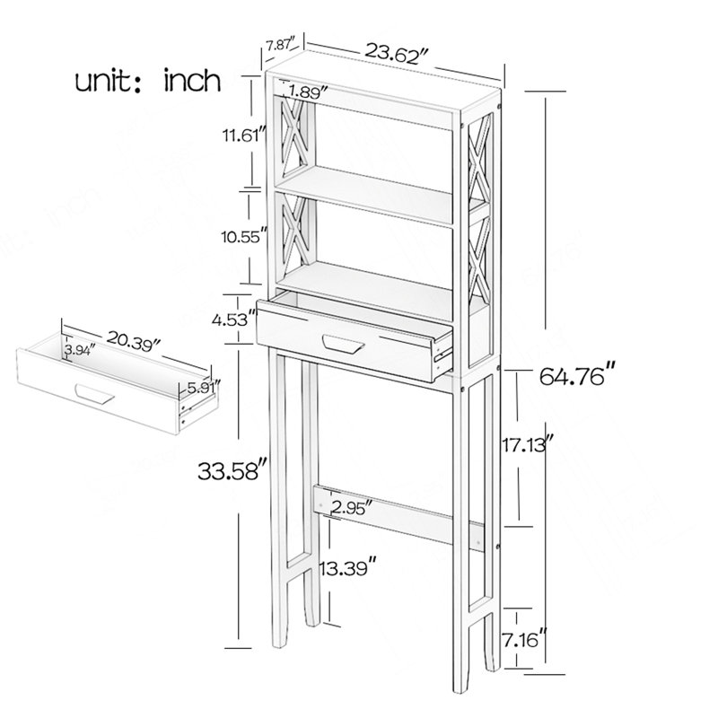 Versatile Bathroom Storage Cabinet With Drawer And Shelves, Space-Saving And Functional Design.