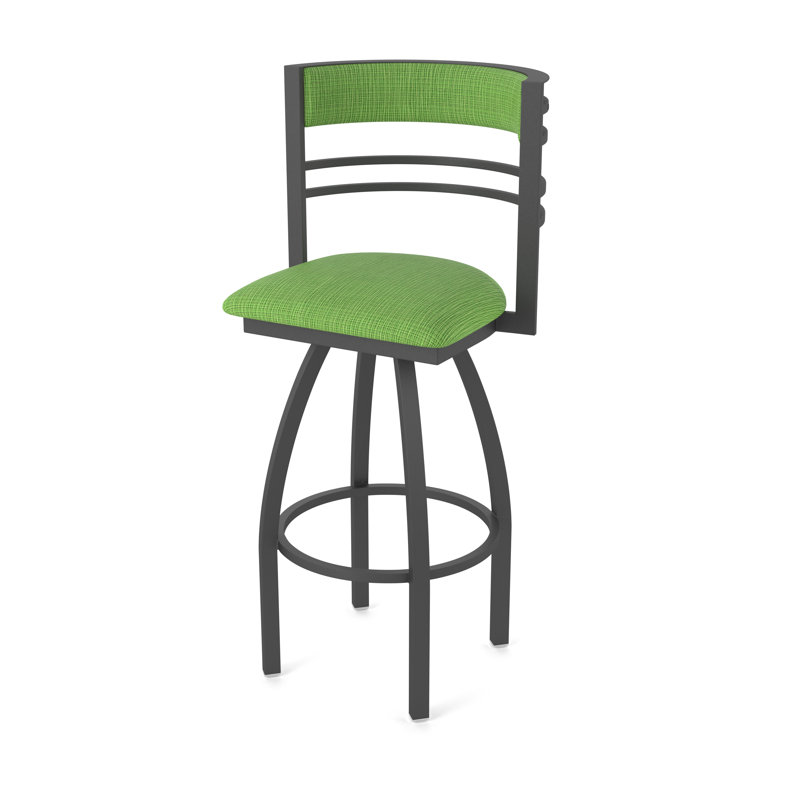 Hunter Swivel Stool, Tissu-graphique perroquet, Étain, Tabouret de bar (siège d'une hauteur de 36 po)