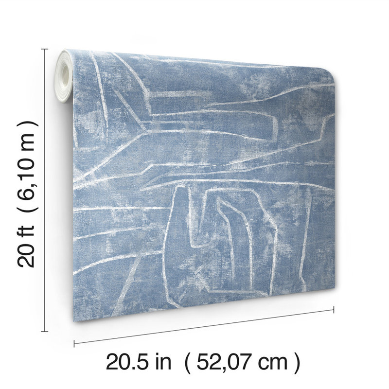 Vena Abstract Peel & Stick Wallpaper Roll, Blue