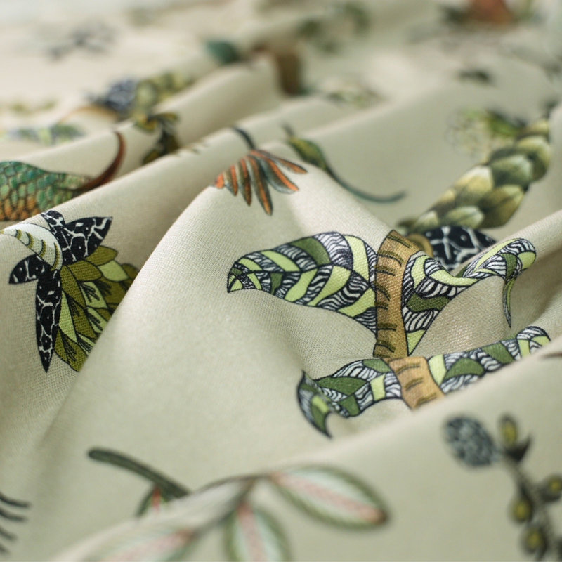 Protea Garden Linen Fabric, Stone