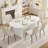 70” Modern Double Pedestal Dining Table Set With Velevt Chairs-1134315225-1134315224-1134315235