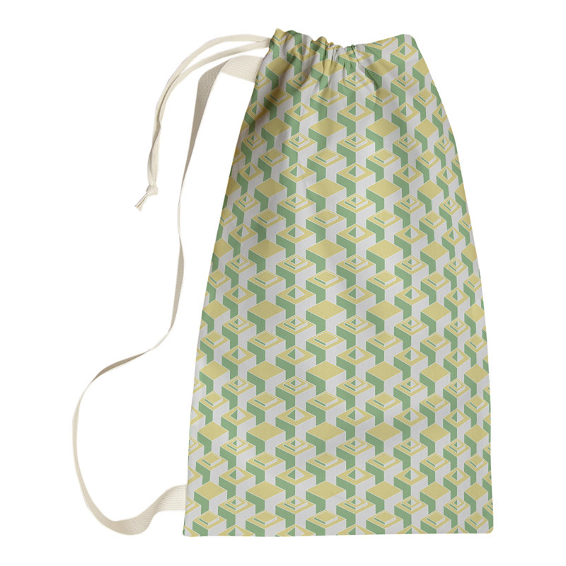Sac à linge gratte-ciels, H 36 po x l 28 po x P 1,5 po, Vert / Jaune / Gris