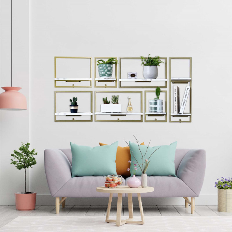 2 Piece Accent Shelf, Gold