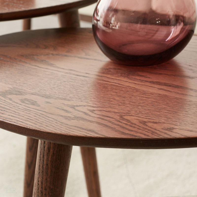 Table basse en bois en forme de galet, H 15,75 po x l 33,46 po x P 22,83 po, Noyer