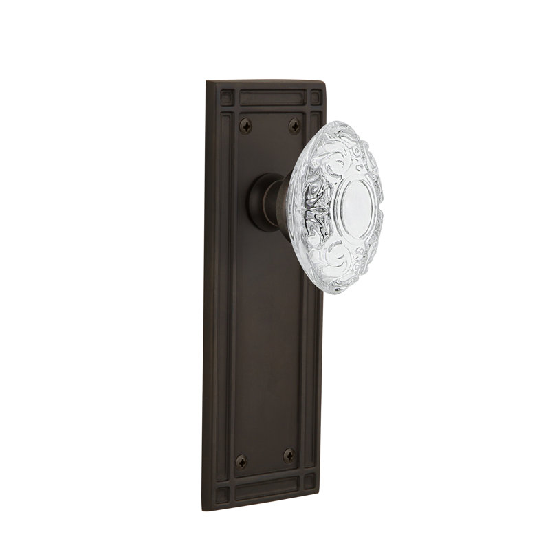 Mission Plate with Crystal Victorian Knob, 2-3/8", Oil-Rubbed Bronze