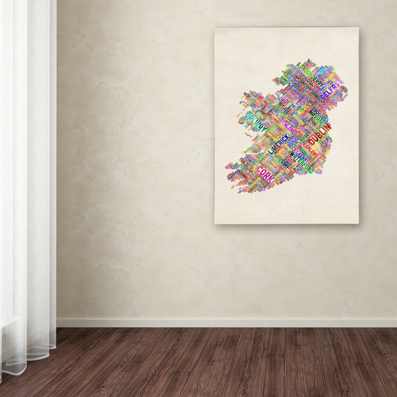 «Ireland II» par Michael Tompsett, reproduction d'art textuel sur toile, H 24 po x l 16 po x P 2 po