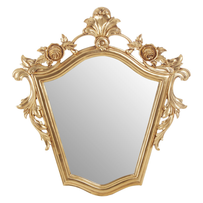 Feathers Flat Wall Mirror, Gold