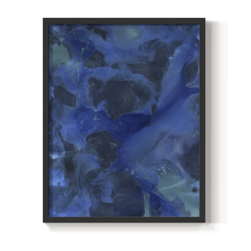 «Cobalt Galaxy II», reproduction encadrée - bois massif, H 21 po x l 17 po, Noir, noir, noir, noir