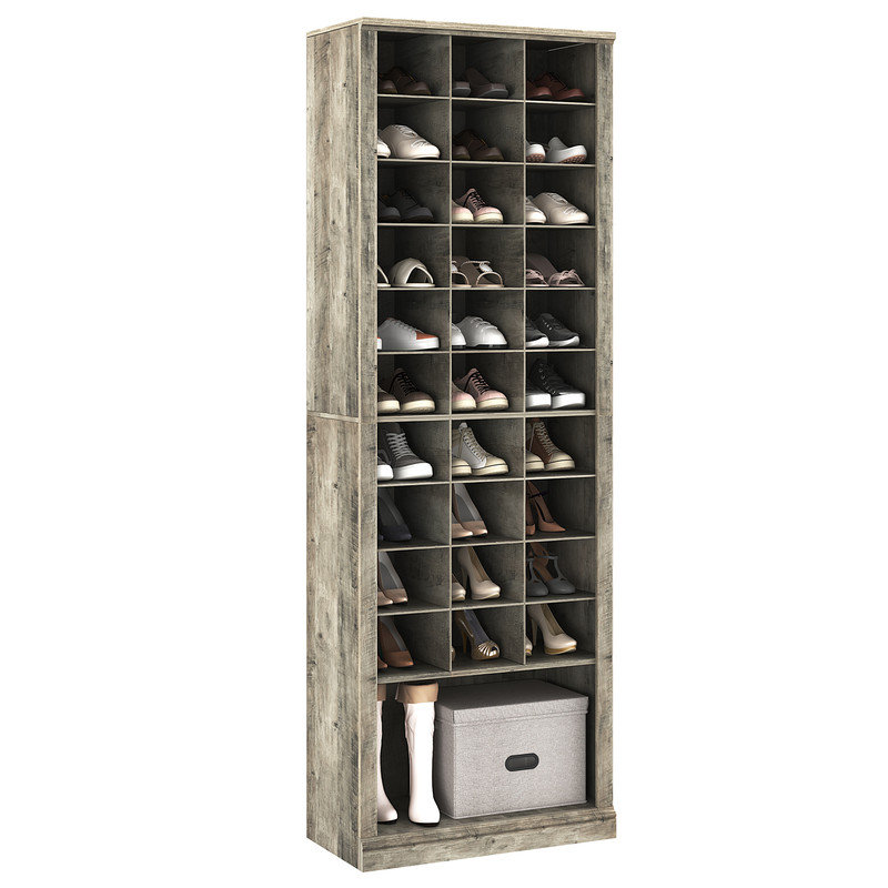 Armoire de rangement pour chaussures à 11 compartiments à 11 niveaux Cottrell, Gris