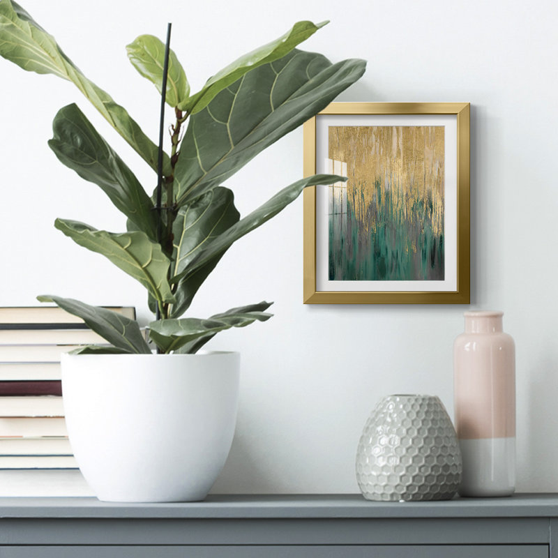 «Floating By I», reproduction encadrée, Blanc, Papier avec cadre doré