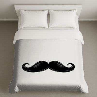Housses de couette noires avec moustache frisée