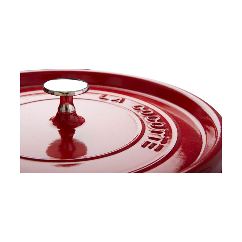 La Cocotte Cast Iron Round Cocotte, Cherry, 5.5 quarts
