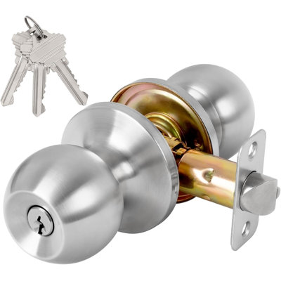 Door Knob Lock, Silver Plated