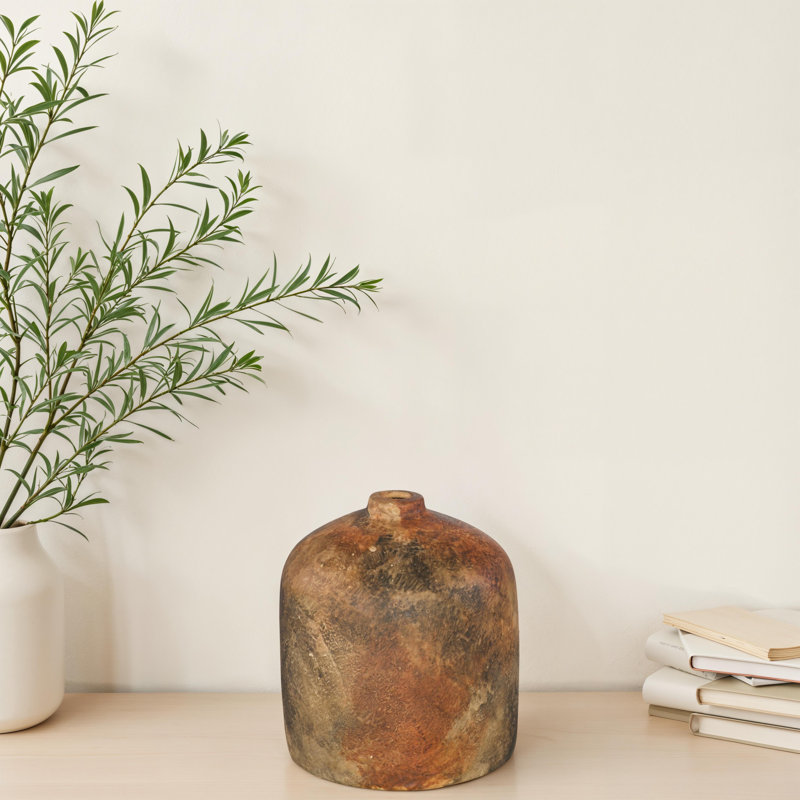 Raw Umber Vase, Stem, Amber