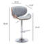 Tabouret de bar pivotant moderne avec hauteur réglable, structure en bois cintré noyer et coussin en similicuir blanc-130173375-130173373