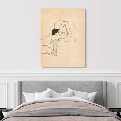 Lovers by Egon Schiele - Wrapped Canvas Print