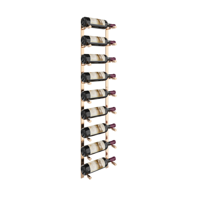 Bronc Wall Mounted Wine Bottle Rack Kit, Golden Bronze, 45" H x 13" W x 4.5" D